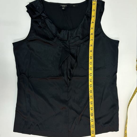 Talbots Silk Sleeveless Blouse with Ruffle Accent - Size 4 - 94% Silk - Picture 10 of 10